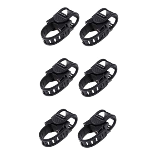 VICASKY 3sets 2pcs Adjustable Bike Flashlight Mount Lightweight Plastic Handlebar Bracket Clip Clamp for Steady Flashlight Rotation Fit Black 2pcs*3
