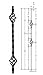 Satin Black 1/2" x 44" Iron stair parts Metal spindles Iron balusters basket twist knuckle scroll shoe (DOUBLE BASKET)
