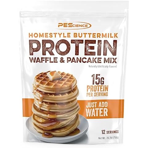 PEScience Buttermilk Protein Pancake & Waffle Mix, Just Add Water, 12 Servings Cover