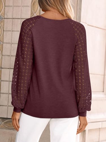 AUTOMET Womens Tops Long Sleeve T-Shirts Lace Business Dressy Casual Blouses Fall Fashion 2025 Trendy Outfits Winter Clothes3