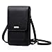Peacocktion Small Crossbody Cell Phone Bag for Women, Leather Shoulder Bag Card Holder Phone Wallet Purse (Black)