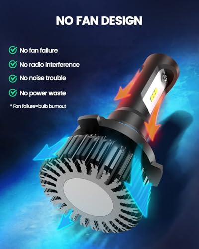 Image of Marsauto 9006 LED Bulbs, 800% Super Bright, Real 1:1 Design, 6500K Cool White, 10-Year Extended Lifespan, 5 Min Quick Plug and Play, IP68, Pack of 2