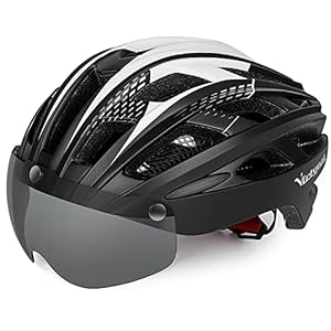 VICTGOAL Fietshelm Heren Dames Volwassenen Fietshelm Racefiets met Magnetische Vizier Beschermende Bril met LED…