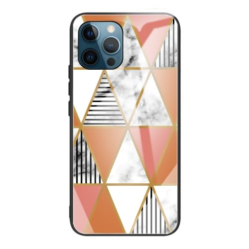 tecmac for iPhone 13 Pro Marble Tempered Glass Back Cover TPU Border Case (HCBL-4)