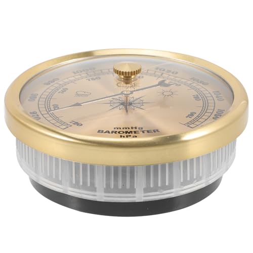 TOYANDONA Baromètre Anéroïde Mural Multifonctionnel Pour Maison Et Jardin, Réglable, Compact En Métal Et Plastique, Manomètre Portable Calibrable Pour Prévisions Météo