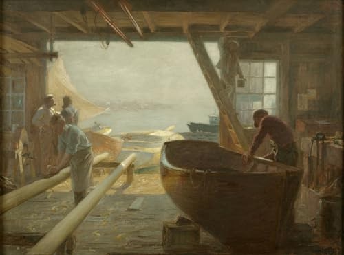 Impression d'art tableau les constructeurs de bateaux Potthast toile haut de gamme