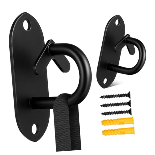 BUTIFULSIC 2pcs Ceiling Hooks Gym Hooks Wall Mount Workout Anchor for Resistance Bands Heavy Duty