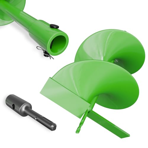 ZENIX Gartenbohrer Erdbohrer für Bohrer 300mm×800mm mit Sicherungsbolzen & Adapter,Mit normaler Bohrmaschine nutzbar, Erdbohrer für Pfahlbohrer Brunnenbohrer Aushubarbeiten, Zaunbau und Garten. ZENIX Gartenbohrer Erdbohrer für Bohrer 300mm×800mm mit Sicherungsbolzen & Adapter,Mit normaler Bohrmaschine nutzbar, Erdbohrer für Pfahlbohrer Brunnenbohrer Aushubarbeiten, Zaunbau und Garten.