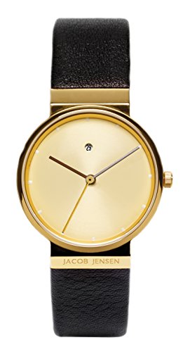 JACOB JENSEN Damen Analog Quarz Uhr mit Leder Armband Dimension Series Item NO.: 855