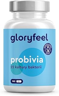 Probivia Probiotyk Kompleks Kultur bakteryjnych, 22 szczepy + inulina, 180 Kapsułek Powlekanych Dojelitowo, 100% vegan, Testowane Laboratoryjnie - Wyprodukowano w DE bez Dodatków, Suplementy Diety