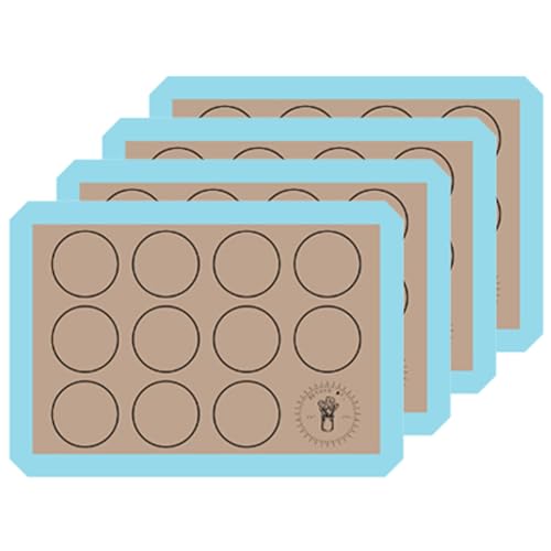 Silicone Baking Mats, Half Size Baking Mats For Cookies, Pack Of 4, Oven Safe, (11.5 X 16.5), Non-Stick, Silicone Baking Sheet Liner, Perfect For Baking Macarons And Cookies