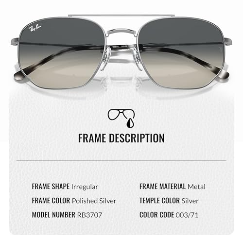 Ray-Ban RB3707 Square-Round Shaped Sunglasses for Men & Women with Official RAYBAN Eyewear Kit3