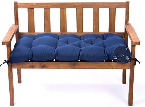 Srutirbo Indoor Outdoor Bench Cushion, Waterproof Swing Cushion Seat Chair Replacement Pads Pillow for Lounger Garden Furniture Patio Metal Wooden (47x20IN, Blue)