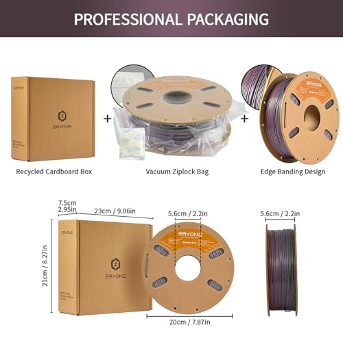 Image of ERYONE Rainbow PLA Filament 3D Printer Filament 1.75mm + /- 0.03mm, Multicolor PLA Filament 1KG Cardboard Spool(2.2LBS), Lagoon Rainbow
