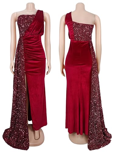 Image of Figdaw High Slit Sexy Evening Gowns Long Prom Dress for Women Formal Elegant