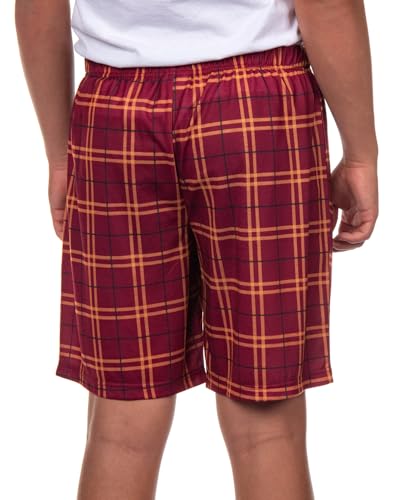 Harry Potter Pajamas Men's House Crest Plaid PJ Lounge Shorts4