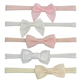 Nihao Baby Mini lazos pequeños para bebés prematuros, juego de diadema para bebé recién nacido, regalo para niña, 5 unidades