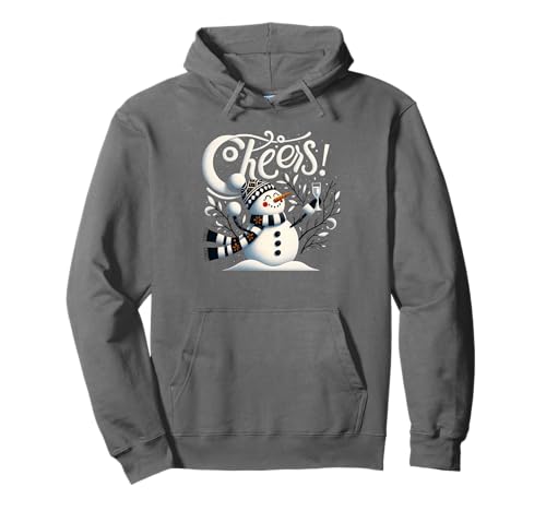 Cheers Snowman Wine Merry Christmas Wine Lover Men Women Pullover