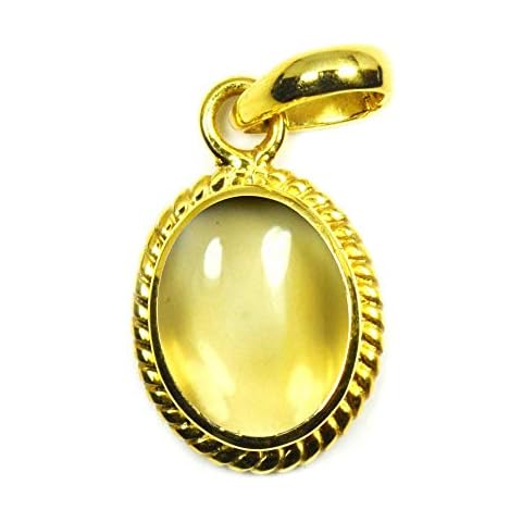 Jewelryonclick Natural Citrine Gold Plated Pendant Cover
