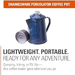 GSI Outdoors, 12 Cup Percolator Coffee Pot, Enameled Steel Coffee Boiler Kettle for Camping, Cabin, RV, Home Kitchen & Backpacking, Blue