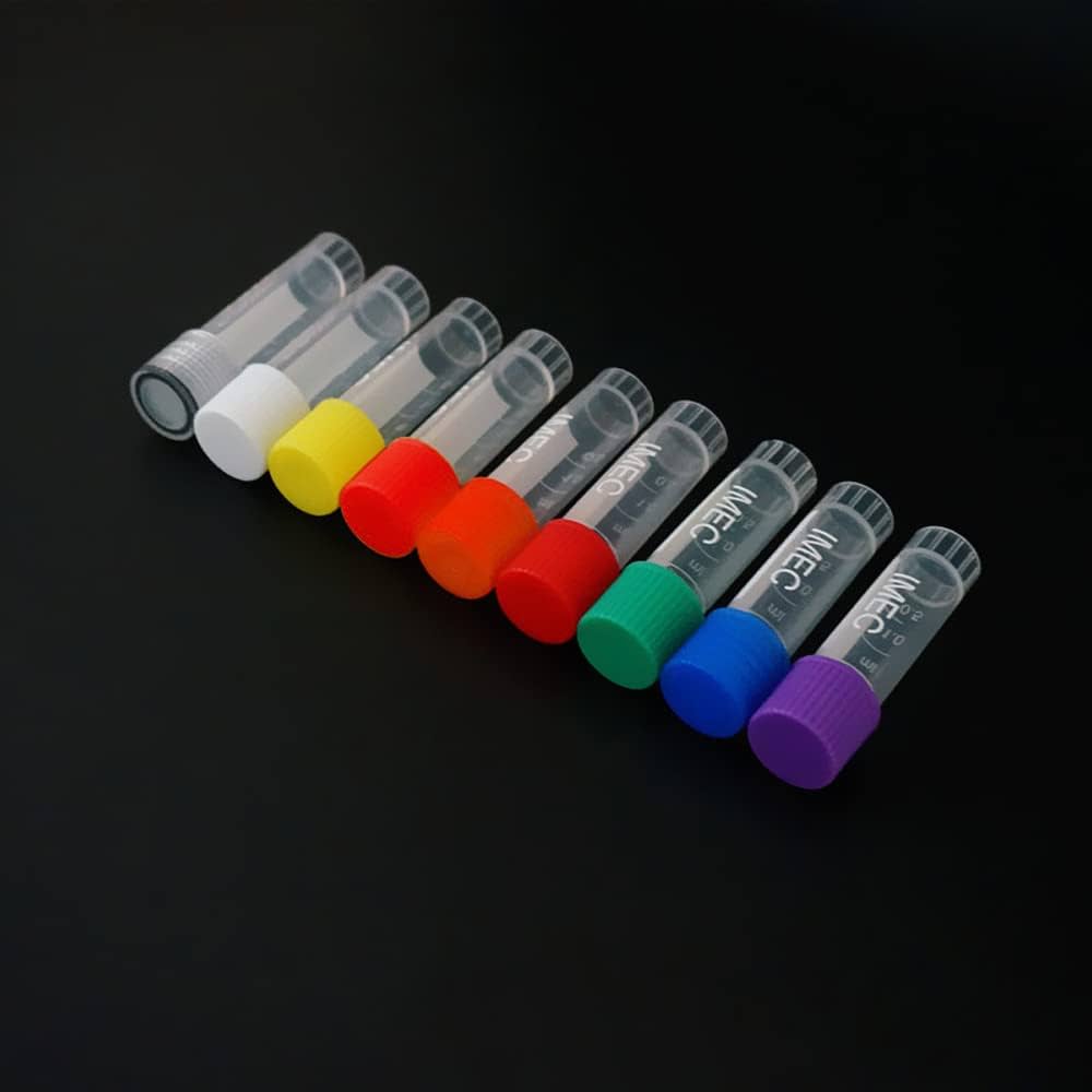 100Pcs 1ml Transparent Lab Plastic Frost Test Tubes Vial Seal Cap, Graduated Marks Centrifuge Tubes Skirted Conical Bottom For Laboratory School Educational