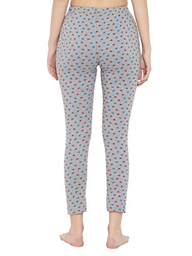 Image of Clovia Women's Cotton Heart Print Casual Style Pyjama (Lb0176J01 Grey Medium)