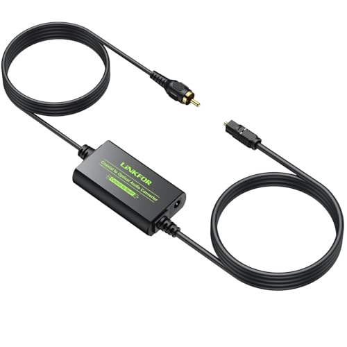 Kabel koncentryczny na optyczny LINKFOR 192 kHz SPDIF Audio Converter obsługuje LPCM2.0/ DTS/Dolby AC3/ 5.1CH z kablem optycznym do HDTV Blu Ray DVD Amps