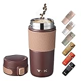 Insulated Coffee Travel Mug Double Wall Leak-Proof Thermos Vacuum Reusable Stainless Steel Tumbler,