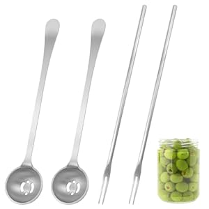 Wjelet Olivenlöffel und Gurkengabel, 4 Stück