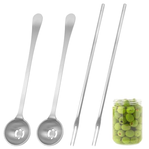 Wjelet Olivenlöffel und Gurkengabel, 4 Stück