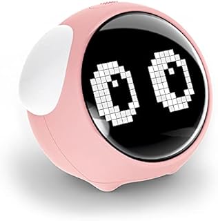 MikoDream Kids Alarm Clock, Dual Alarm Setting, Adjustable Brightness Night Light, Voice-Activated,Temperature Detection