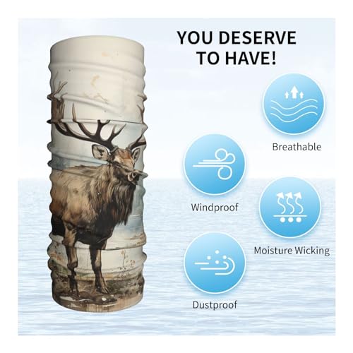 Moose deer Rustic Lodge Forest vintage Cuello para mujeres y hombres para motocicleta, ciclismo, esquí y otras actividades miniatura 5