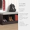 ClosetMaid 1633 Cubeicals 3-Cube Storage Bench, Dark Cherry with Gray Cushion