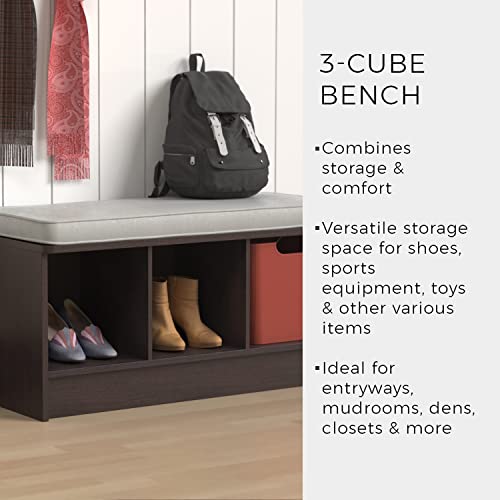 Closetmaid 3258 Cubeicals 3-Cube Storage Bench, Natural Gray With Gray Cushion #TOP5