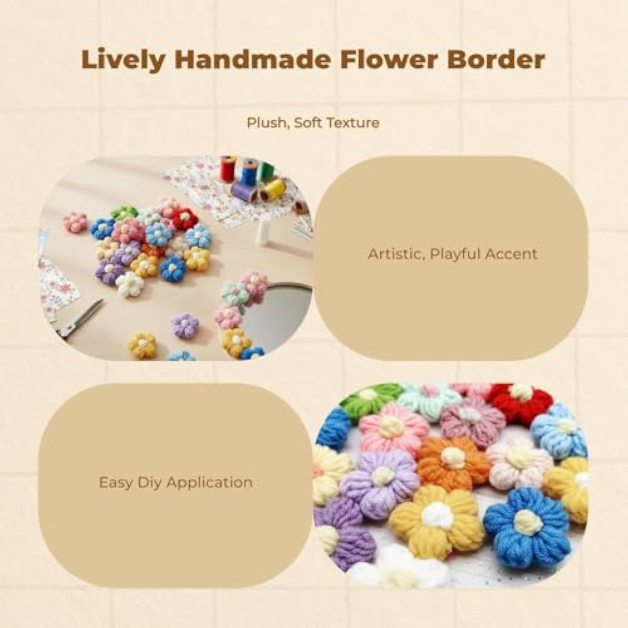 DIY Mirror Soft Flower Border, Creative DIY Frame
