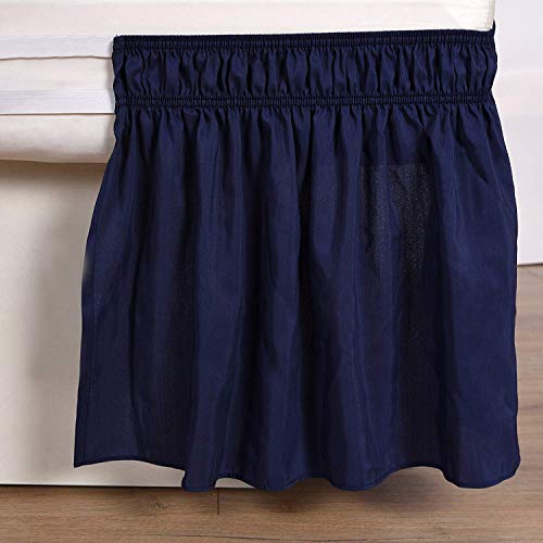 Elegant Décor Bed Skirt, Easy Fit Bed Skirt, 9” Inch Tailored Drop Bed Skirt, Soft Double Brushed Premium Microfiber Bed Skirt, Luxury Bed Skirt, 650 Tc Hotel Quality (Size Full Navy Blue) #TOP3