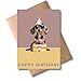 Lustige Geburtstagskarte mit Dackel-Motiv mit Umschlag - Geburtstagskarte &ldquo;Happy Birthday&rdquo; Dackel mit Sonnenbrille Gl&uuml;ckwunschkarte Herzliche Geschenkkarte zum Geburtstag Hundeliebhaber (DIN A6)