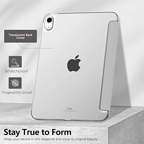 Image of MoKo for iPad (A16) 11th Generation Case 11 Inch 2025, iPad 10th Generation Case 10.9 Inch 2022, Slim Stand Hard PC Translucent Back Shell Smart Cover, Support Touch ID, Auto Wake /Sleep, Silver
