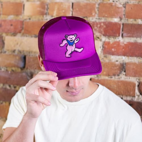 Image of Ripple Junction Grateful Dead Snap Back Structured Trucker Hat Embroidered Dancing Bear Steal Your Face Officially Licensed