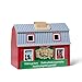 Melissa & Doug Fold and Go Wooden Barn with 7 Animal Play Figures - Farm Animals Barn Toy, Portable Toys, Farm Toys for Kids and Toddlers Ages 3+