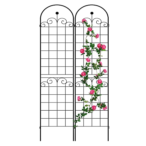 Garden-Trellis-2-Pack-Garden-Trellis-for-Climbing-Plants-867-x-197-Black-Metal-Garden-Trellis-Rustproof-Plant-Trellis-for-Rose-Vine-Vegetable-Cucumber Garden Trellis 2 Pack Garden Trellis for Climbing Plants 867 x 197 Black Metal Garden Trellis Rustproof Plant Trellis for Rose Vine Vegetable Cucumber