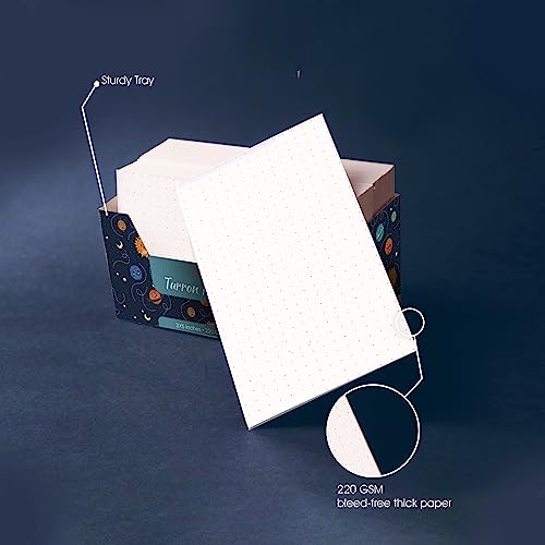 Image of Turron Unpunched Blank Index Flash Cards (150, White, 3 x 5 Inch, Dotted)