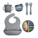 Silikon Geschirrset, Kindergeschirr Set, Selbstpflegendes Geschirr für Kleinkinder - Eltern, Kindergarten, Familie, tägliche, Kindertagesstätte, Picknick, Camping, Restaurant, Esszimmer