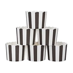 Webake Papier-Backförmchen 4-Black Stripe, 25 Stück