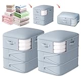 135L Large Capacity Ultra Space-Saving Self Compression Storage Bags, 3-Layer Compressible, 40% Space Saving, Closet Organizers and Storage Bags for Comforter, Blanket, Duvet, Down Jacket, 2 Pack