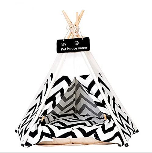 Cama portátil para mascotas con cojín grueso de 24 pulgadas de alto para mascotas de hasta 30 libras Cover