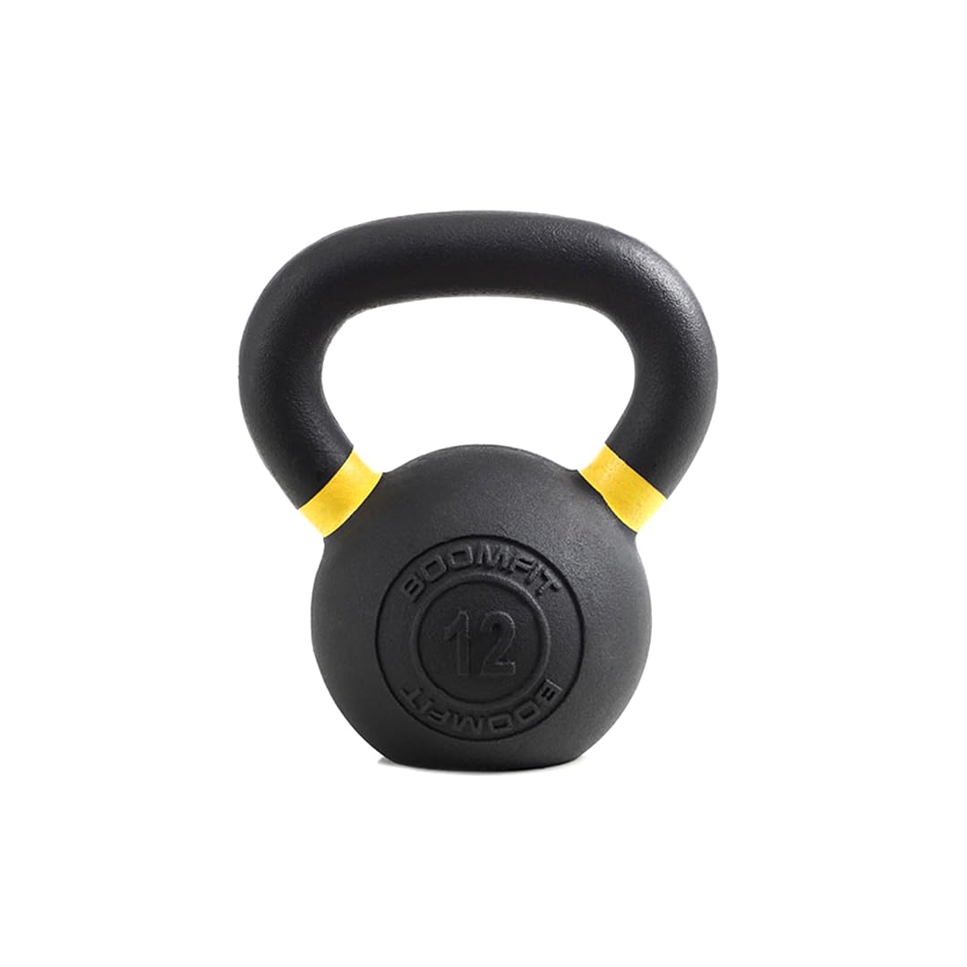BOOMFIT Kettlebell 4-24 kg in Ghisa | Pesi Palestra Kettlebell Professionali | Pesa Russa Ghiria per Allenamento Forza e Cross Training | Attrezzatura Fitness Casa e Box per Uomo e Donna