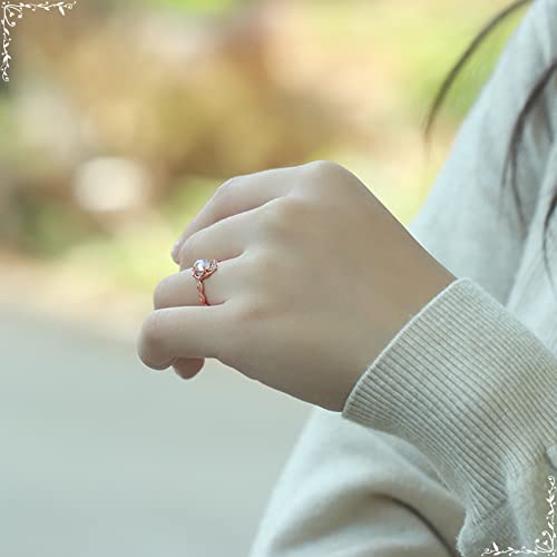 Bague de fiançailles rétro avec pierre de lune, le cadeau idéal pour femme