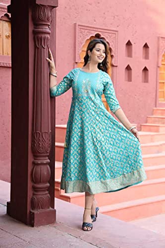 Image of A UNIQUE Women Embroidered Rayon Anarkali Kurta