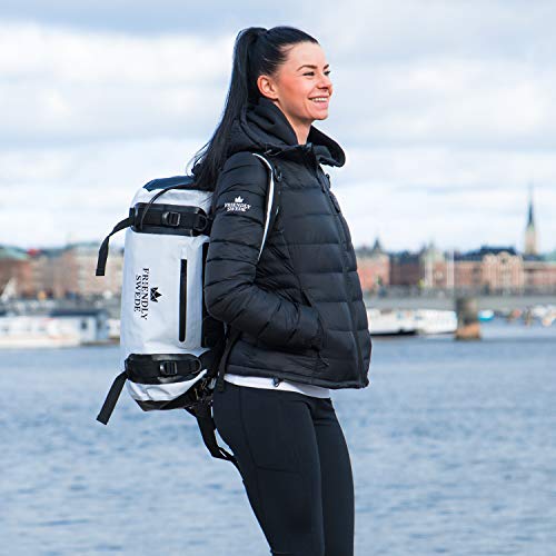 The Friendly Swede Waterproof Duffel Bag Backpack, Roll Top Dry Bag for Gym, Travel and Sports - 35L VAXHOLM